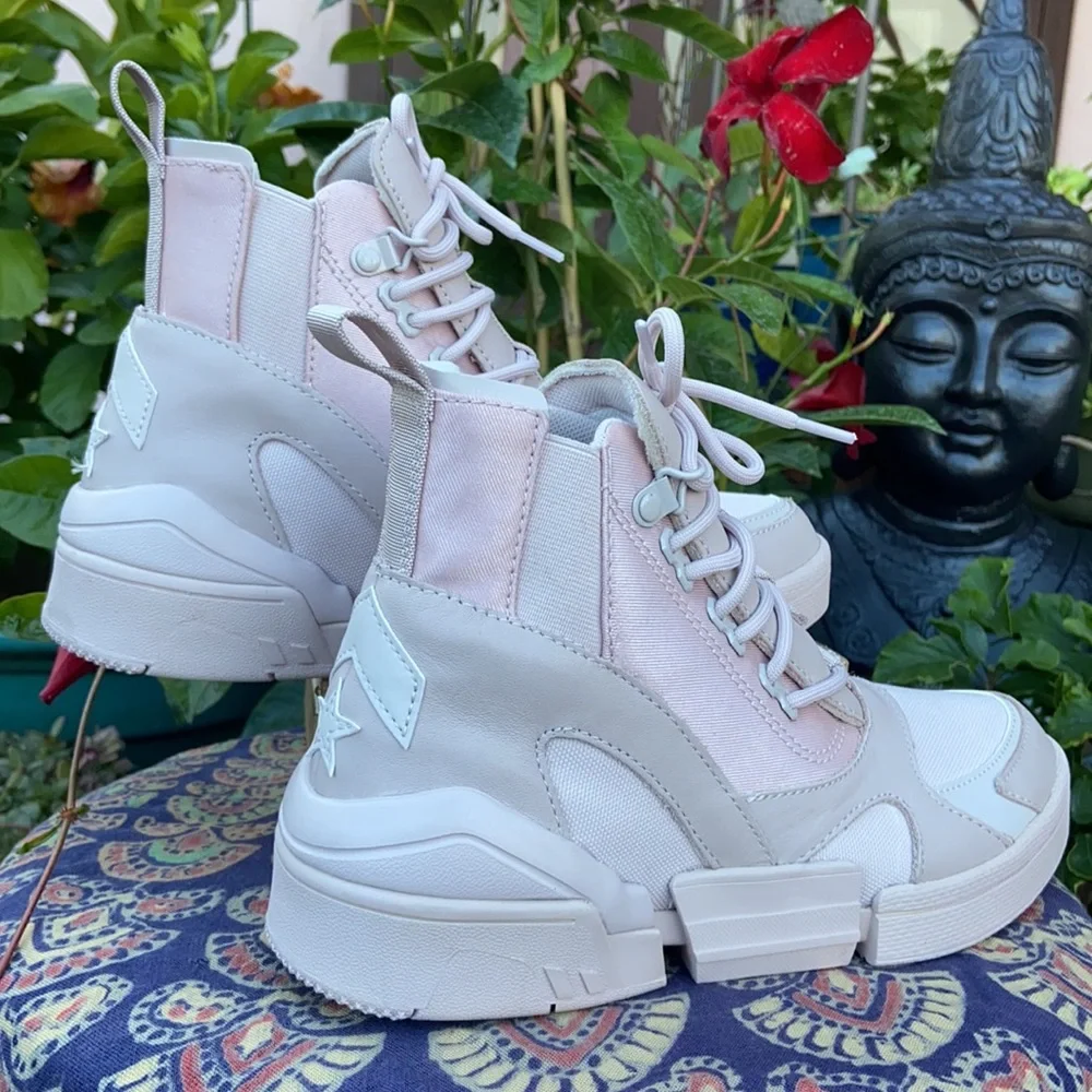New Dusty Pink CPX Chelsea Converse Hi Top Sneaker Boots - Picture 13 of 16